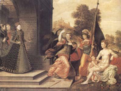 The Brunswick Monogrammist Elizabeth I and the three Goddesses (mk25) oil painting image